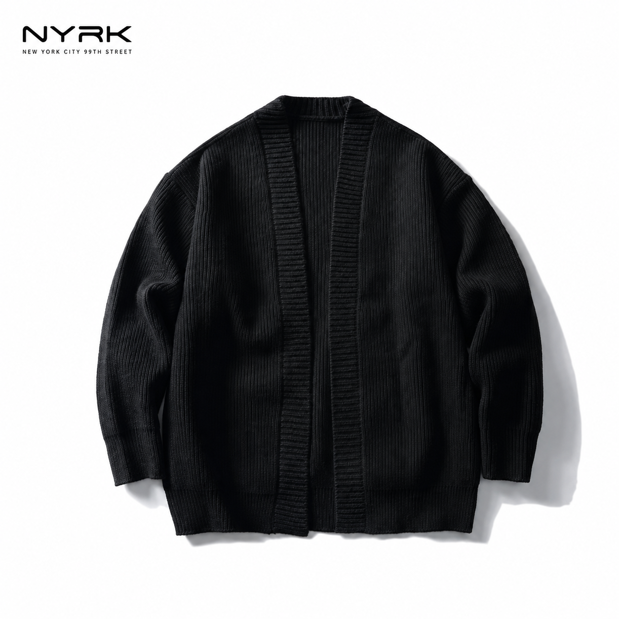 NYRK.ニューヨーカー リブ編み オーバーサイズ ニットカーディガン メンズ