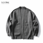 NYRK.ニューヨーカー リブ編み オーバーサイズ ニットカーディガン メンズ