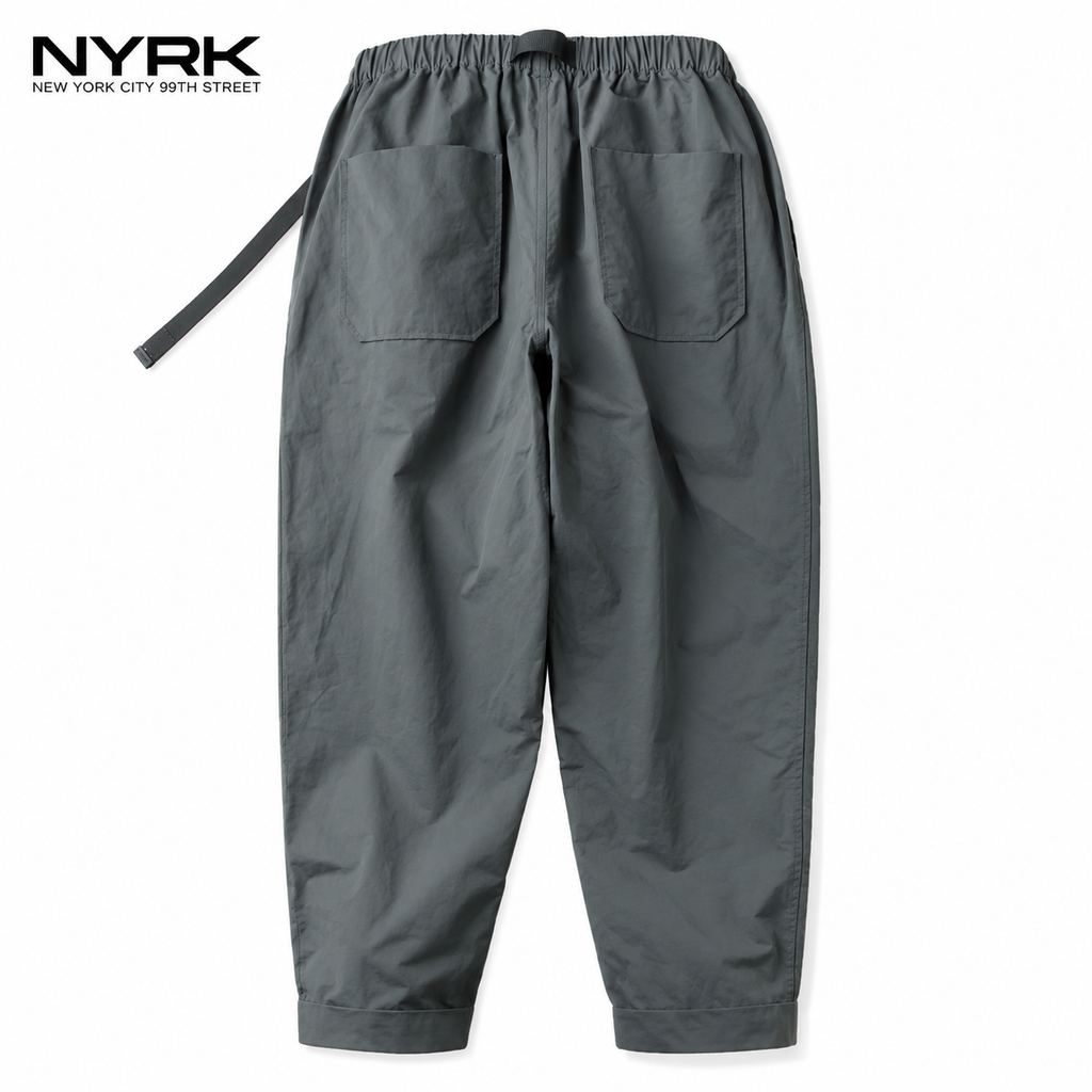 NYRK.ニューヨーカー ベルト付き ワイドテーパード イージーパンツ メンズ