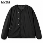NYRK.ニューヨーカー 中綿キルティング ジャケット Vネック ノーカラー リバーシブル メンズ
