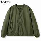NYRK.ニューヨーカー 中綿キルティング ジャケット Vネック ノーカラー リバーシブル メンズ