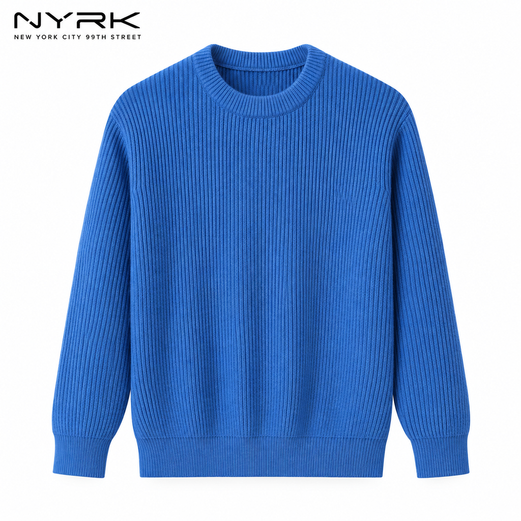 NYRK .ニューヨーカー リブニット クルーネック 長袖セーター メンズ