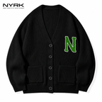 NYRK.ニューヨーカー リブ編み Vネック ニットカーディガン メンズ