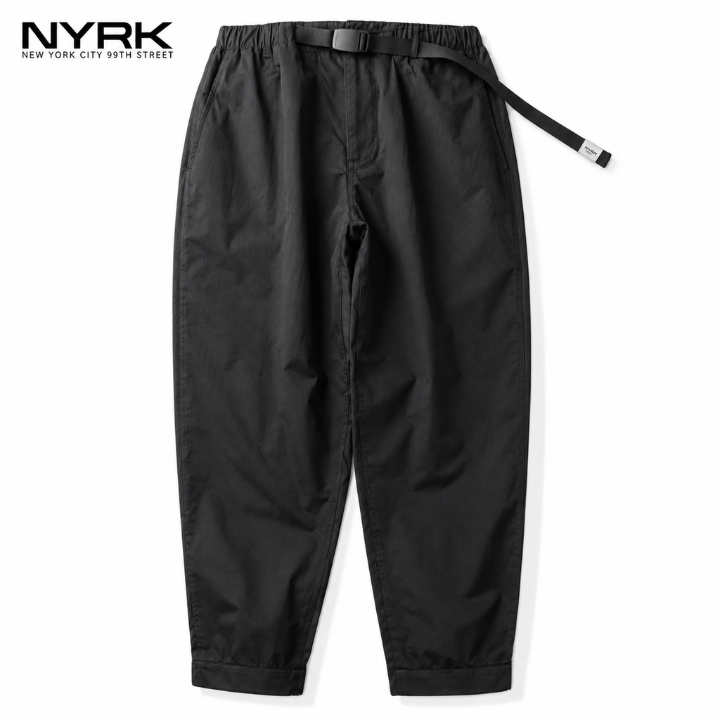 NYRK.ニューヨーカー ベルト付き ワイドテーパード イージーパンツ メンズ