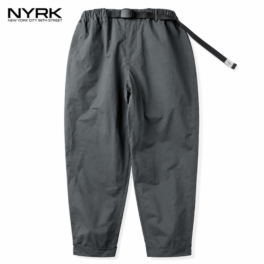 NYRK.ニューヨーカー ベルト付き ワイドテーパード イージーパンツ メンズ