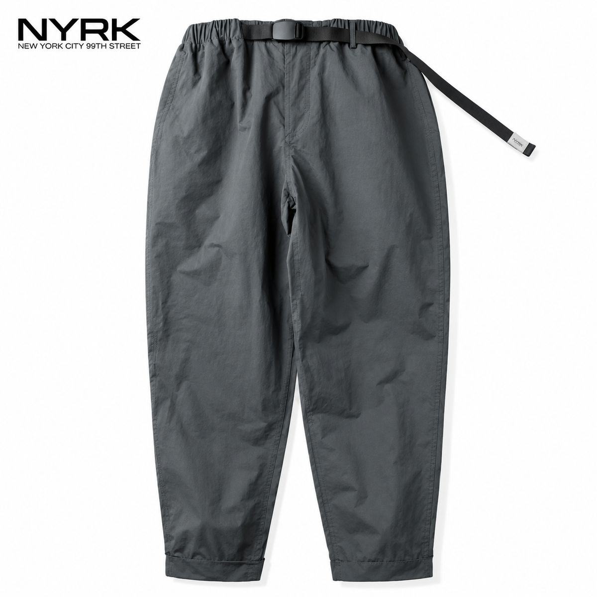 NYRK.ニューヨーカー ベルト付き ワイドテーパード イージーパンツ メンズ
