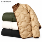NYRK.ニューヨーカー 中綿キルティング ジャケット Vネック ノーカラー リバーシブル メンズ