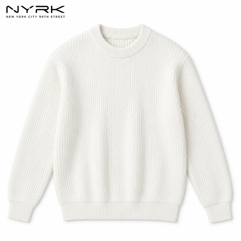 NYRK .ニューヨーカー リブニット クルーネック 長袖セーター メンズ