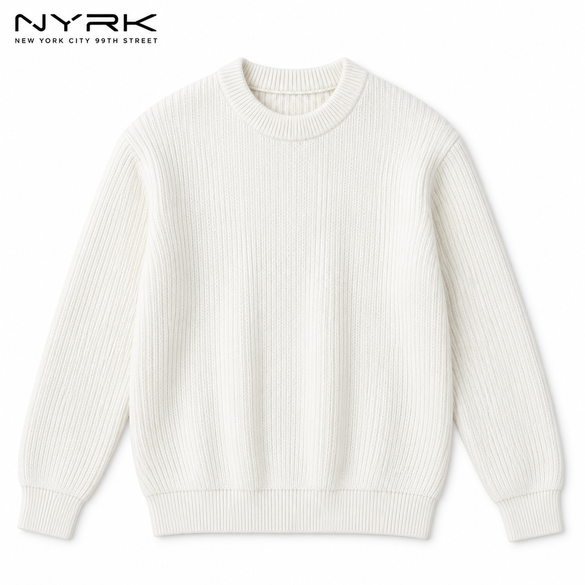 NYRK .ニューヨーカー リブニット クルーネック 長袖セーター メンズ