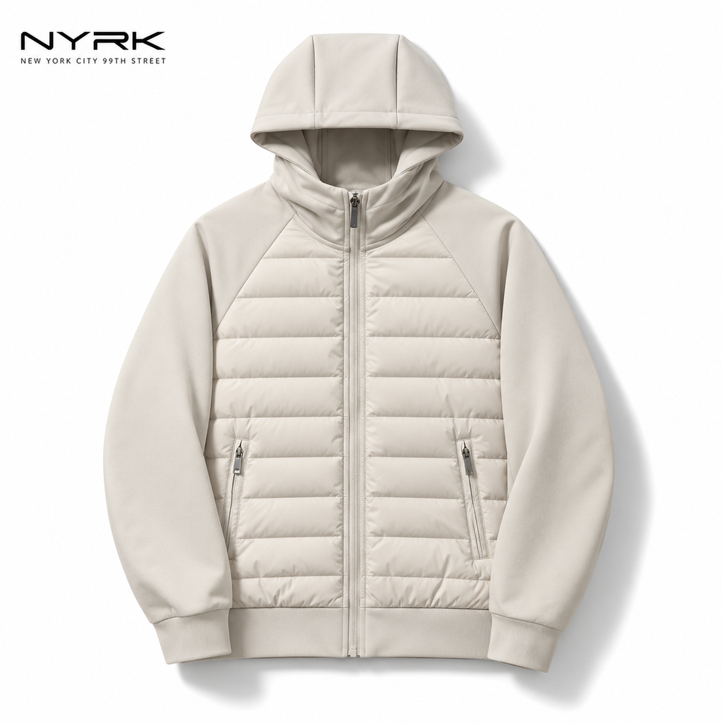 NYRK.ニューヨーカー 中綿ジャケット フードディー 切り替えブルゾン メンズ