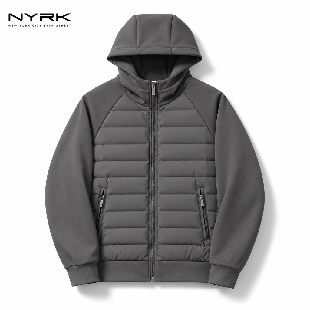 NYRK.ニューヨーカー 中綿ジャケット フードディー 切り替えブルゾン メンズ
