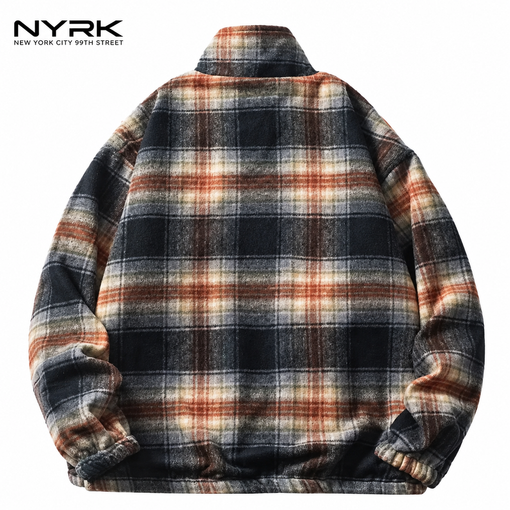 NYRK.ニューヨーカー チェック柄 フランネル ジップアップジャケット リバーシブル メンズ